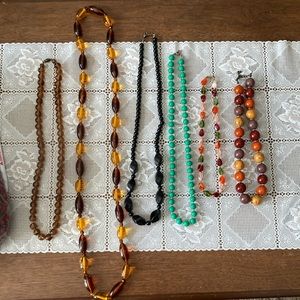 Vintage costume beaded necklaces